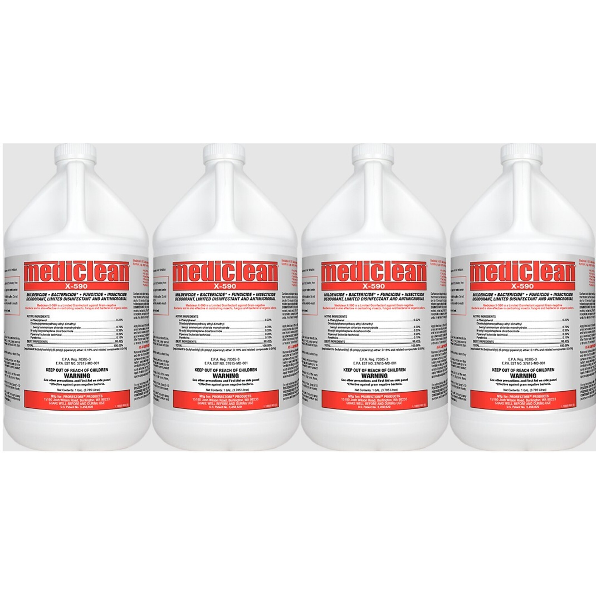 PROCHEM, Mediclean X-590, Model # 109162 - Four 1 gal. / 3.8 L bottles.